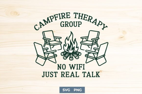 Campfire Therapy Group SVG PNG No WiFi