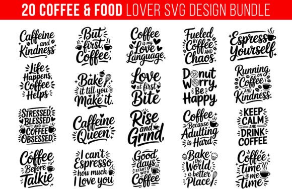 Coffee Food Lover Svg Design Bundle