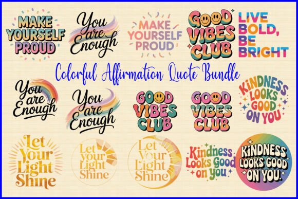 Colorful Affirmation Quote Bundle