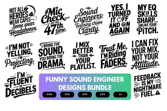 Funny Sound Engineer SVG Bundle