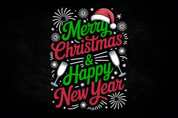 Merry Christmas Happy New Year SVG Craft