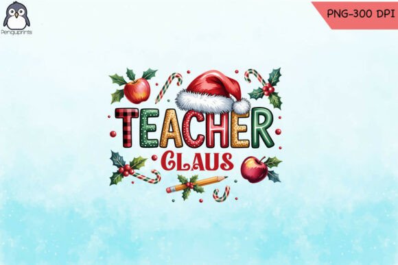 Teacher Claus Christmas Quote PNG