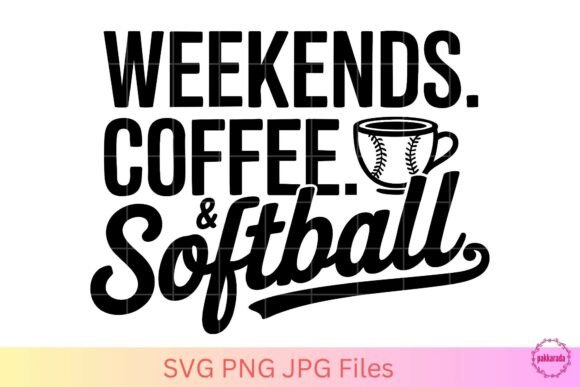 Weekends Coffee Softball SVG Design